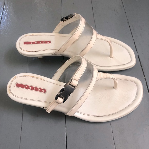 White Prada Sandals - Picture 5 of 9